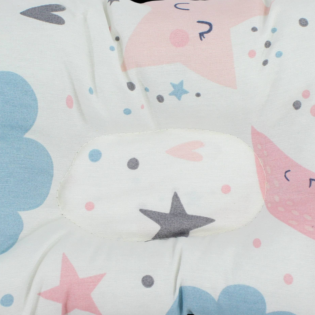 Kiddy Cotton Pillow – White with Cloud & Stars Print