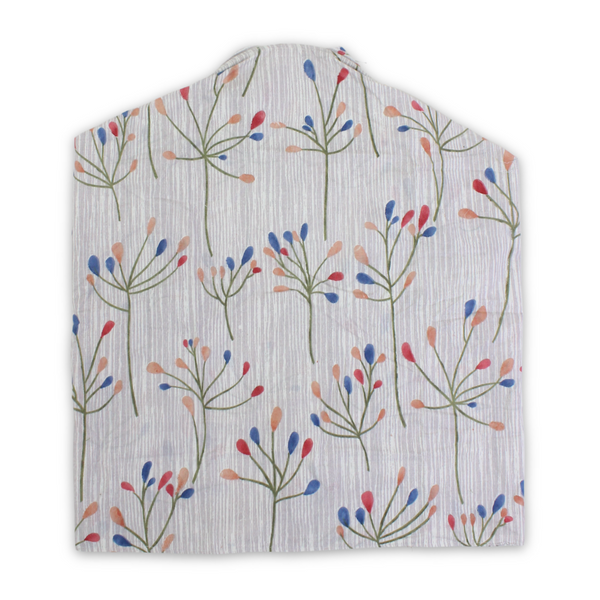 Kiddy Cotton Nursing Cover – Grey with Flowers Print