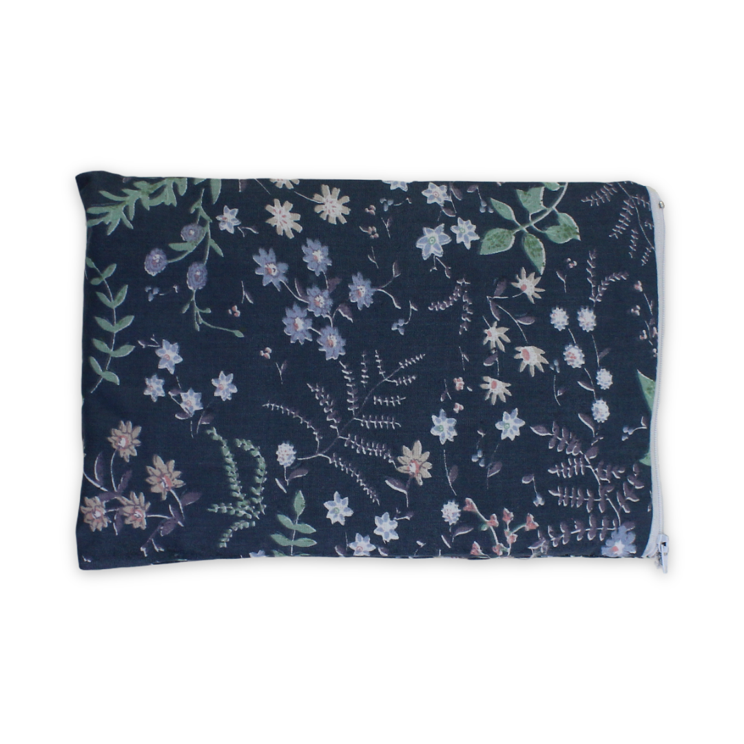 Cotton Nursing Cover Branches – Dark Grey with Floral Print