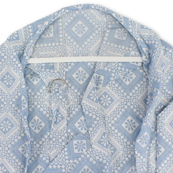 Cotton Nursing Cover – Baby Blue with Leaf Print