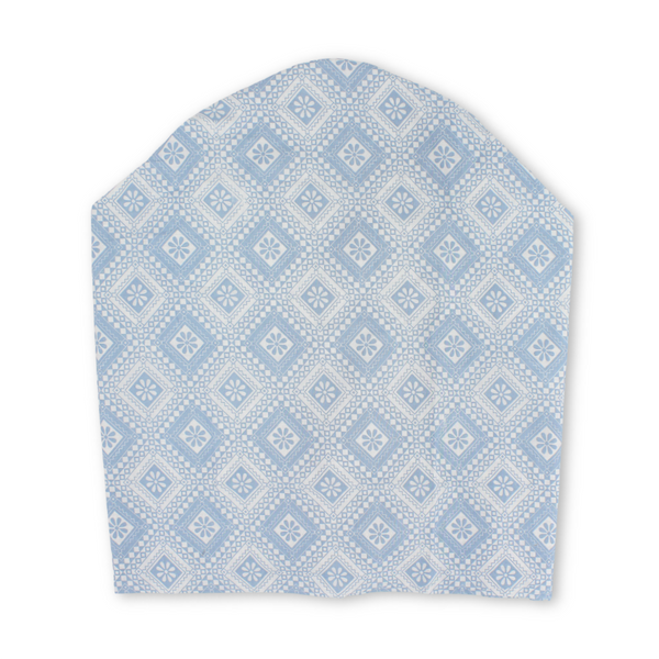 Cotton Nursing Cover – Baby Blue with Leaf Print