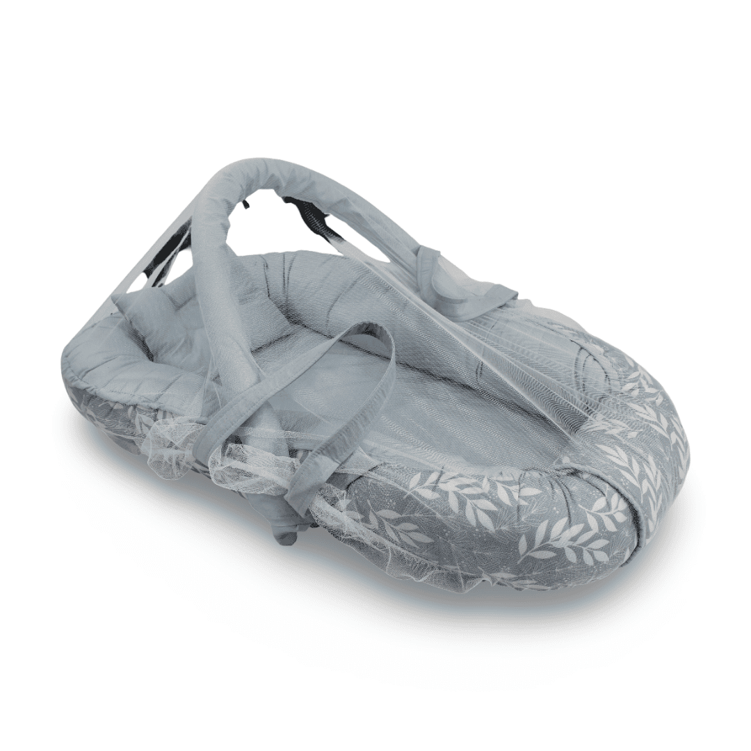 Kiddy Baby Nest – Baby Blue with Floral Pattern - Baby Essentials