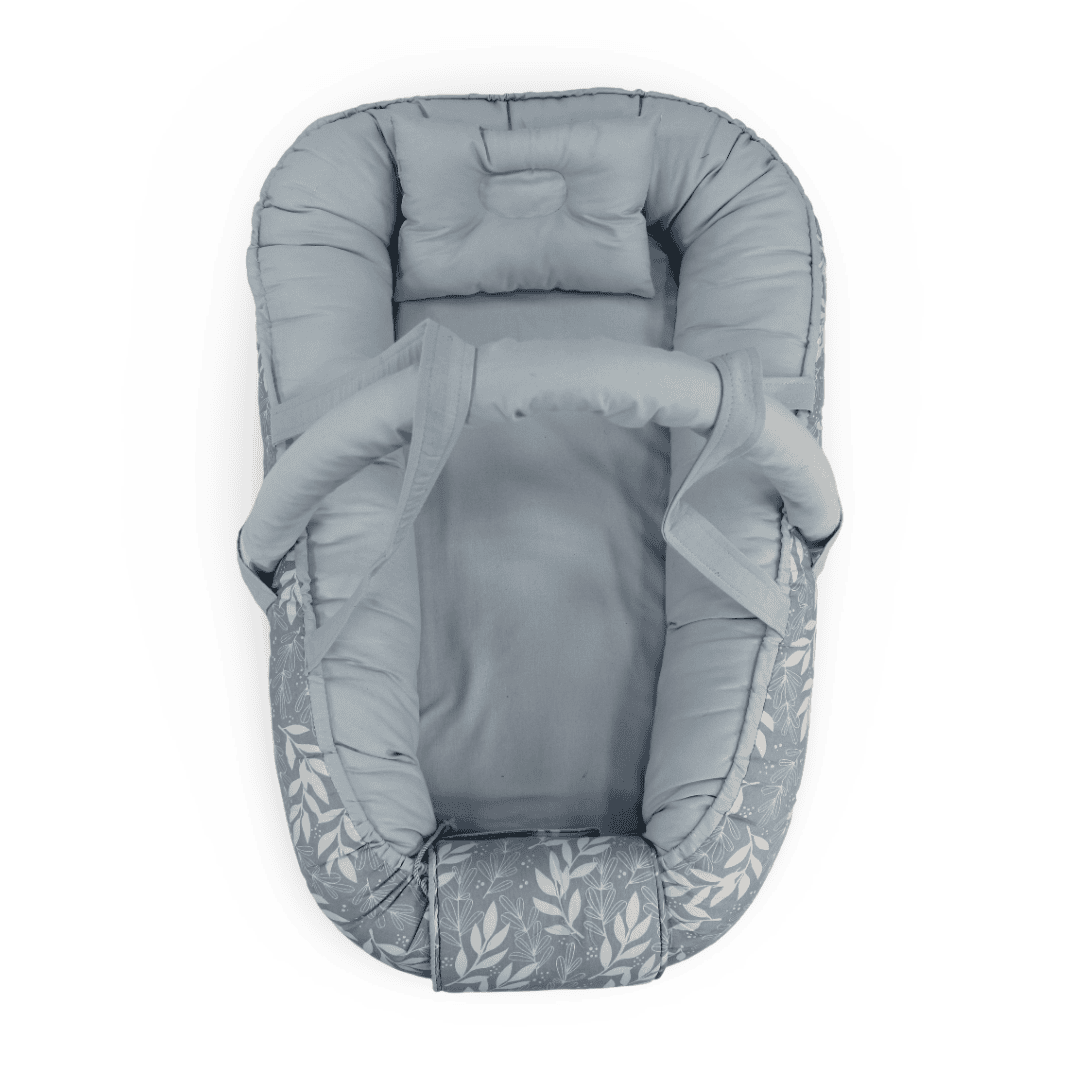 Kiddy Baby Nest – Baby Blue with Floral Pattern