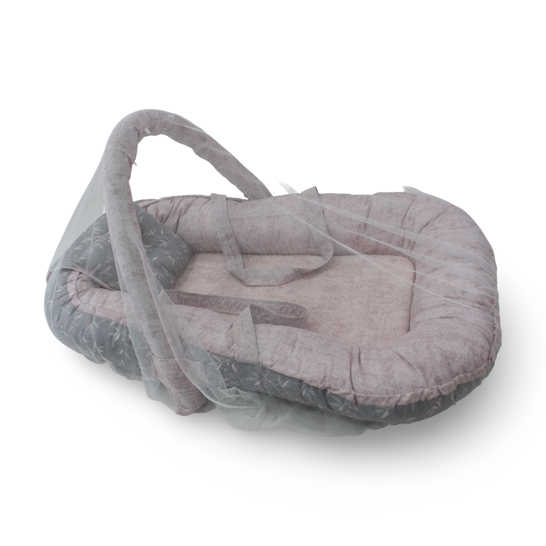 Baby Nest – Pink & Grey (85*55 cm) - Baby Essentials - kiddy
