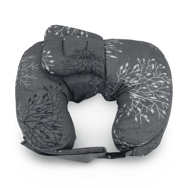 Baby Nursing Pillow – Grey with Floral Pattern