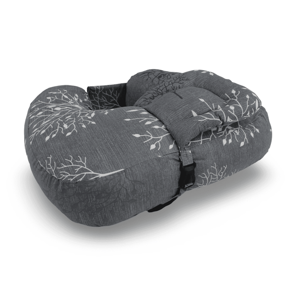 Baby Nursing Pillow – Grey with Floral Pattern