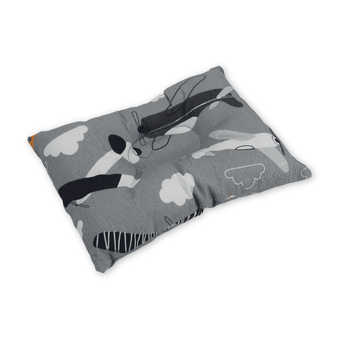 Small Pillow – Grey with Plane Print
