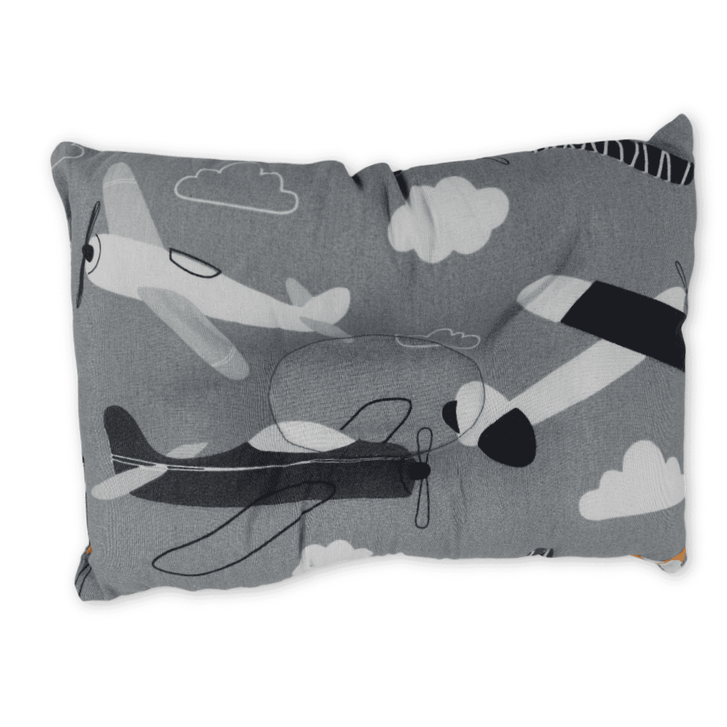 Small Pillow – Grey with Plane Print