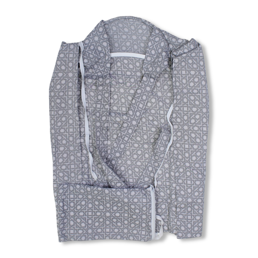Nursing Cover Cotton  – Grey with Arabesque Pattern