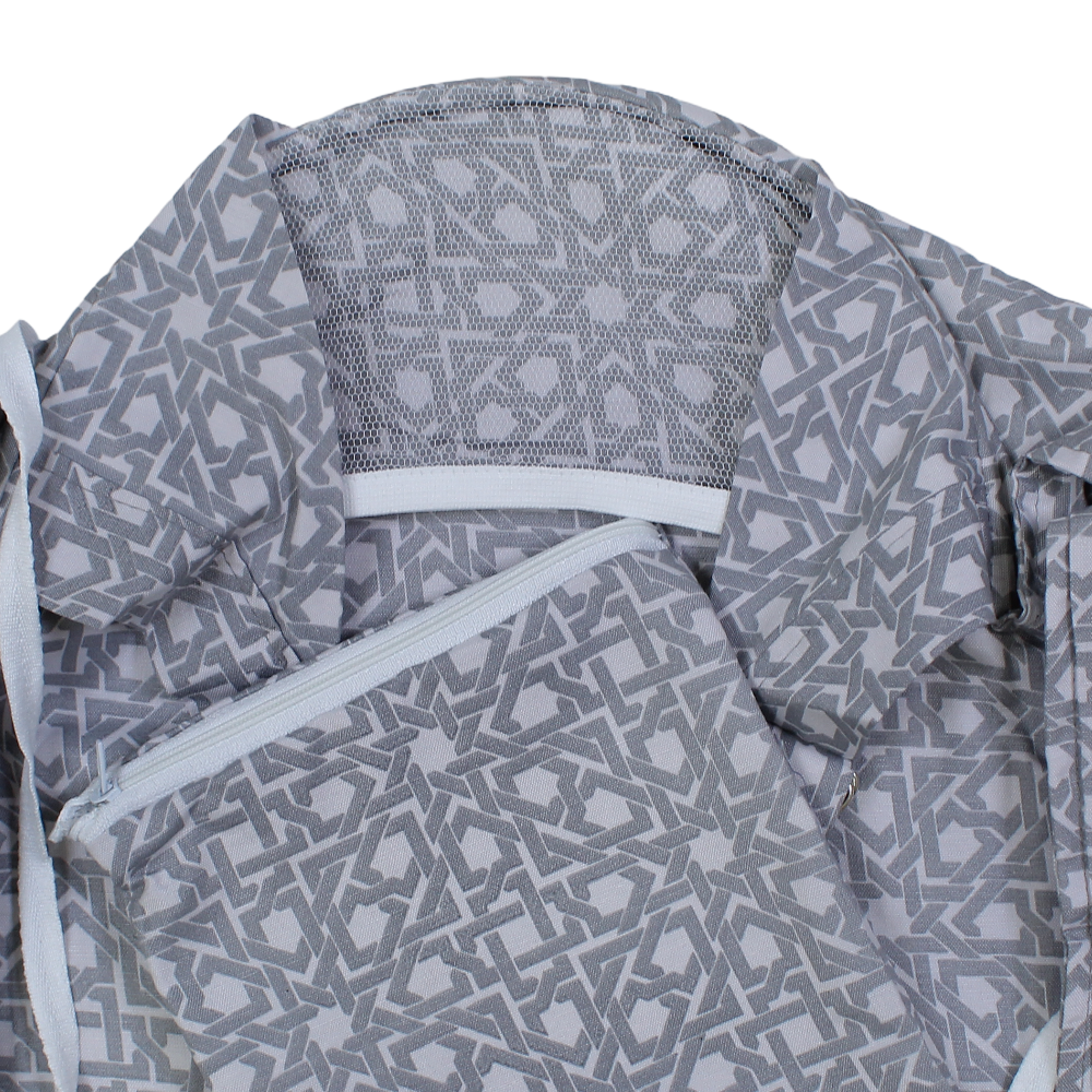 Nursing Cover Cotton  – Grey with Arabesque Pattern
