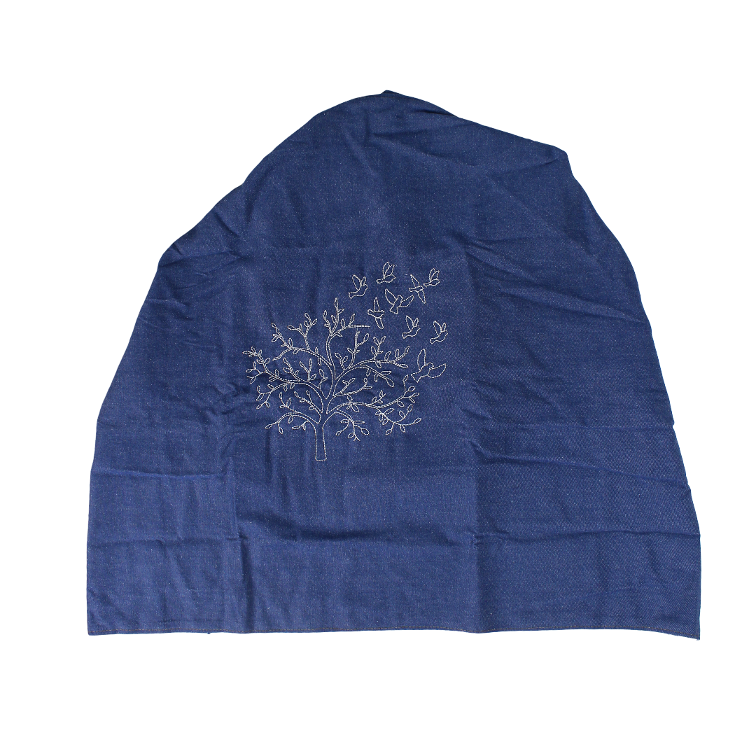 Breastfeeding Cover – Blue with Tree Print