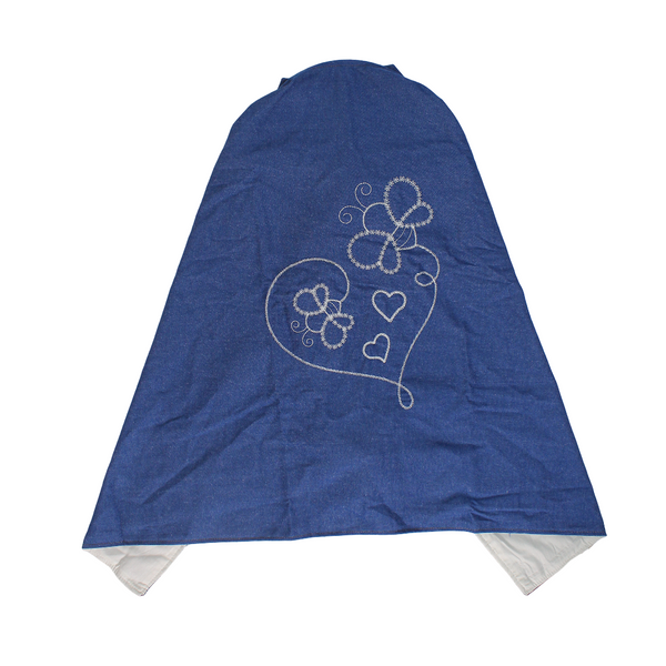Breastfeeding Cover – Blue with Palm Print