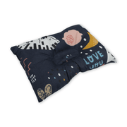 Small Pillow – Navy with Rainbow Print
