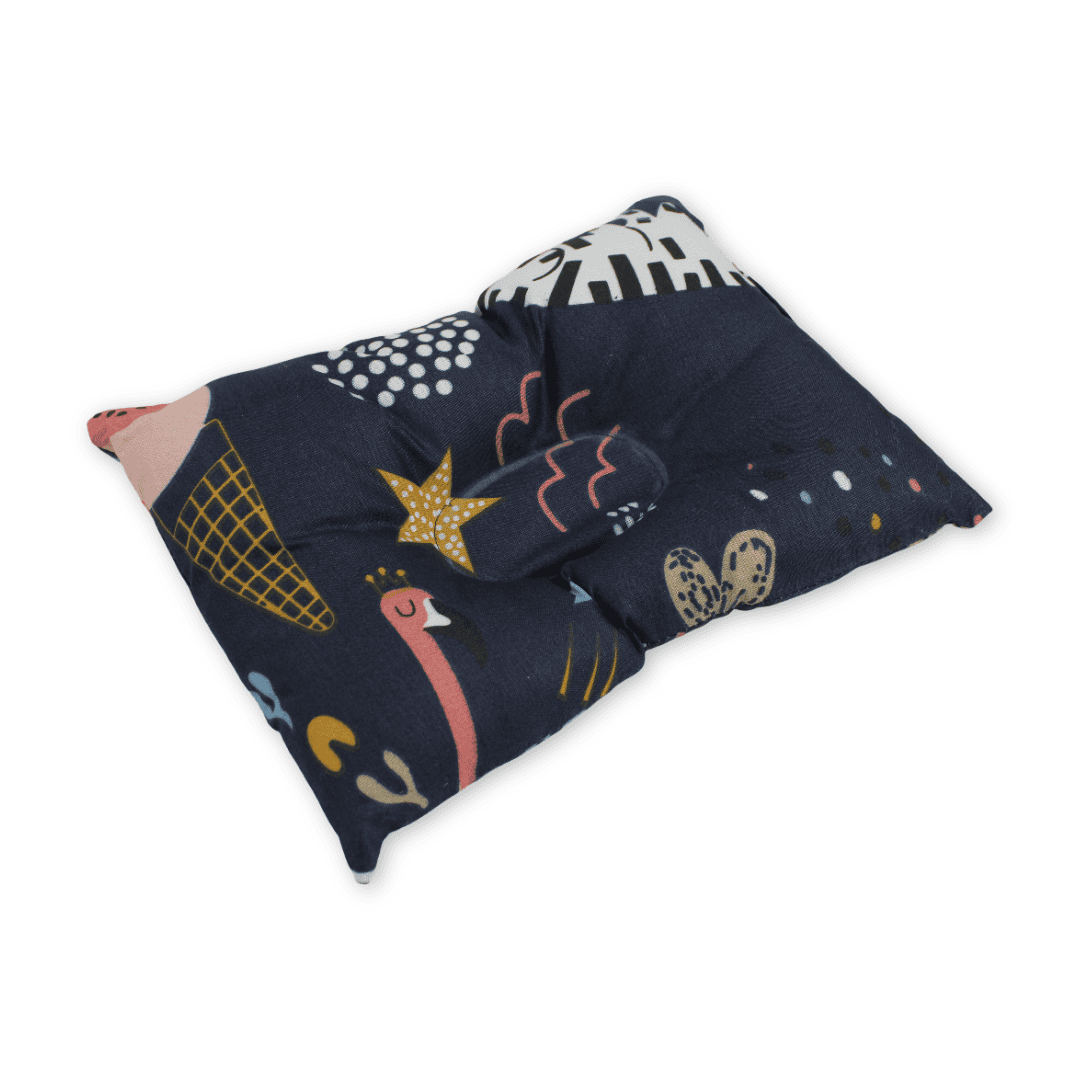 Small Pillow – Navy with Rainbow Print