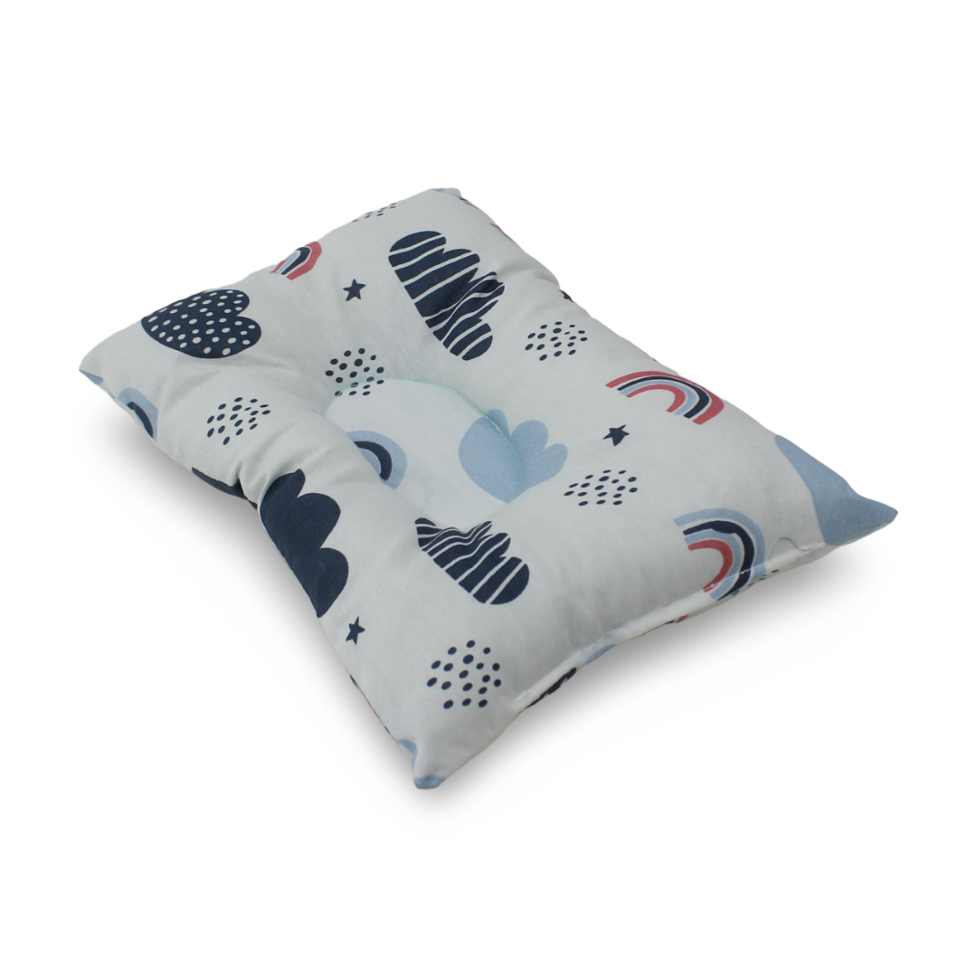 Small Pillow – White with Rainbow Print