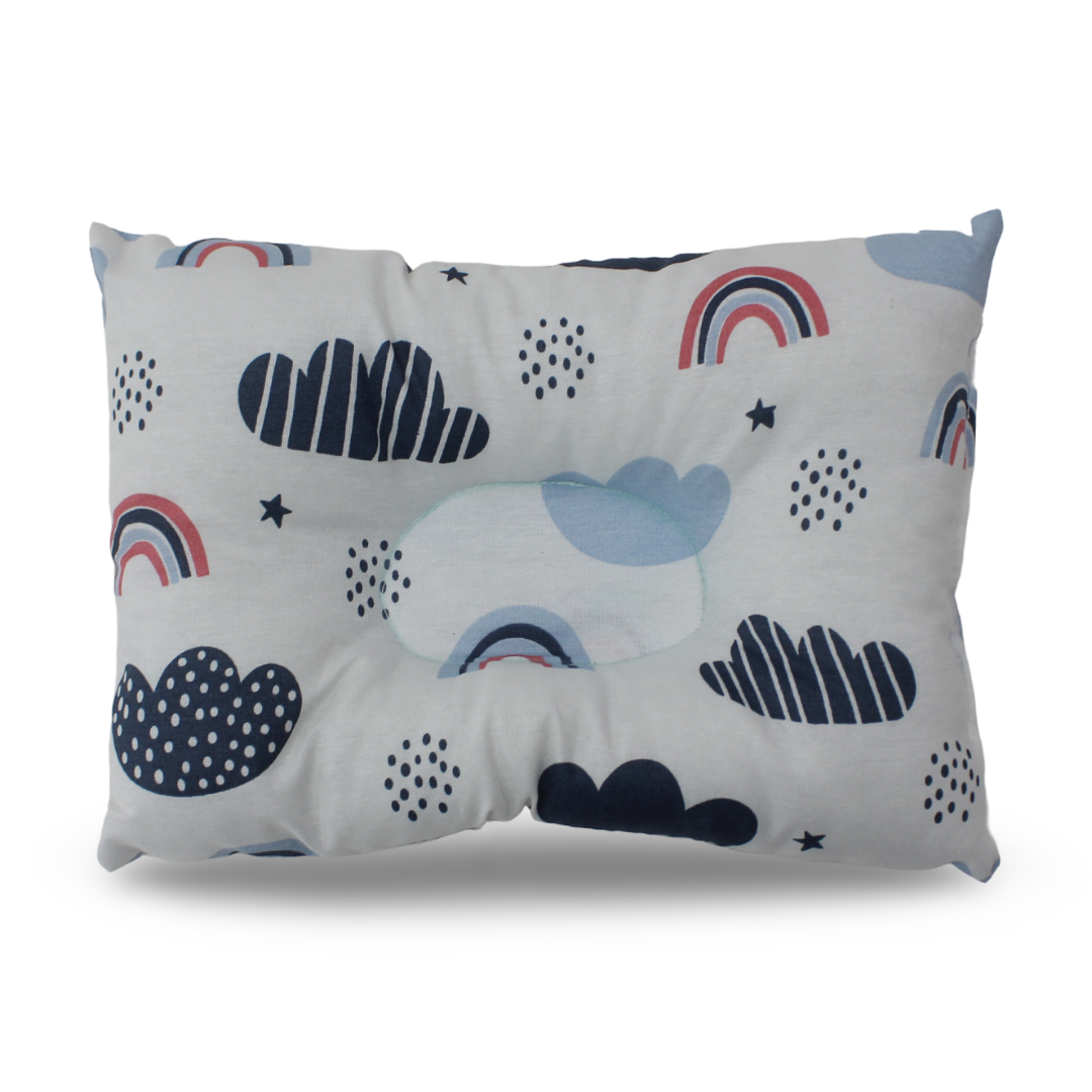 Small Pillow – White with Rainbow Print