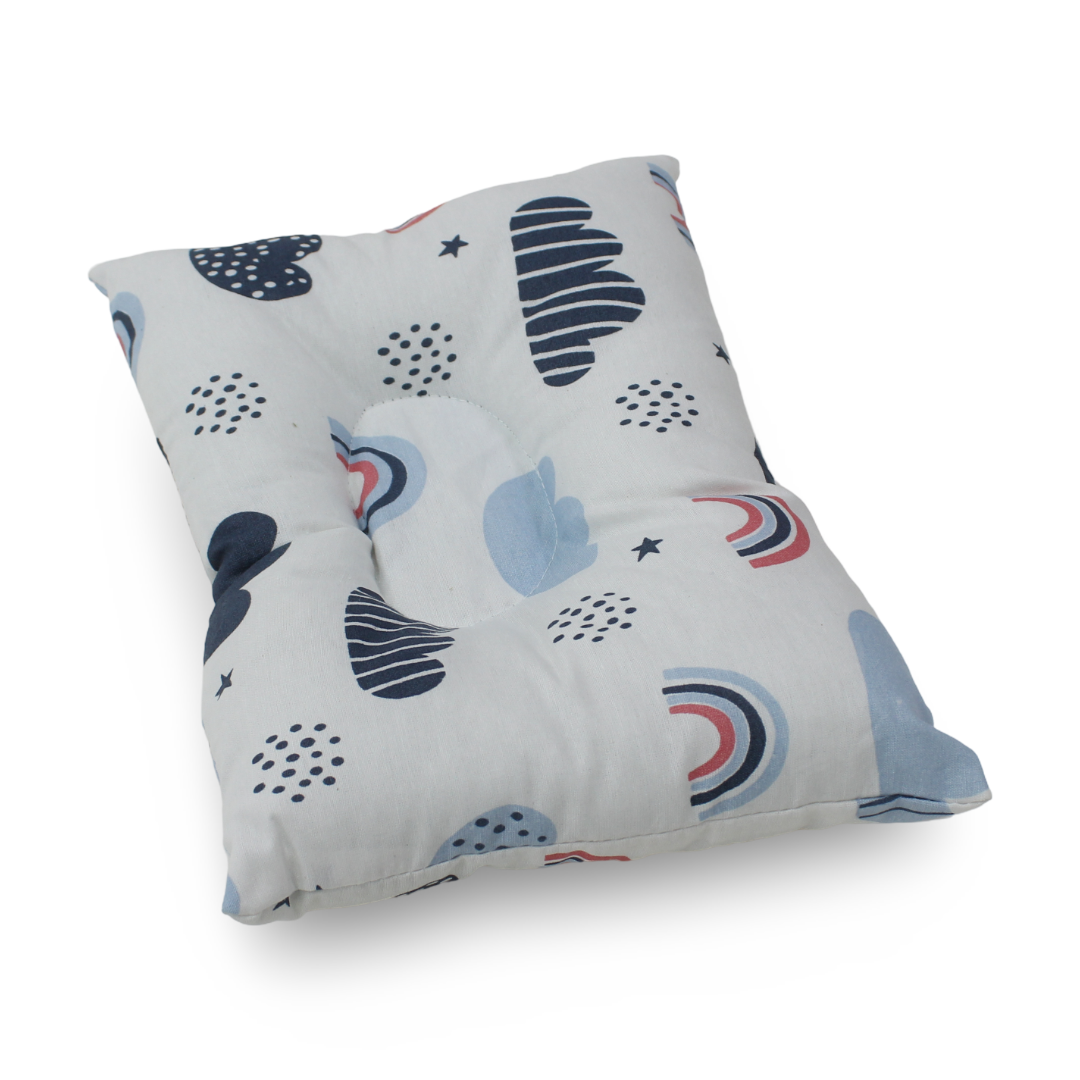 Small Pillow – White with Rainbow Print - Baby Essentials - kiddy