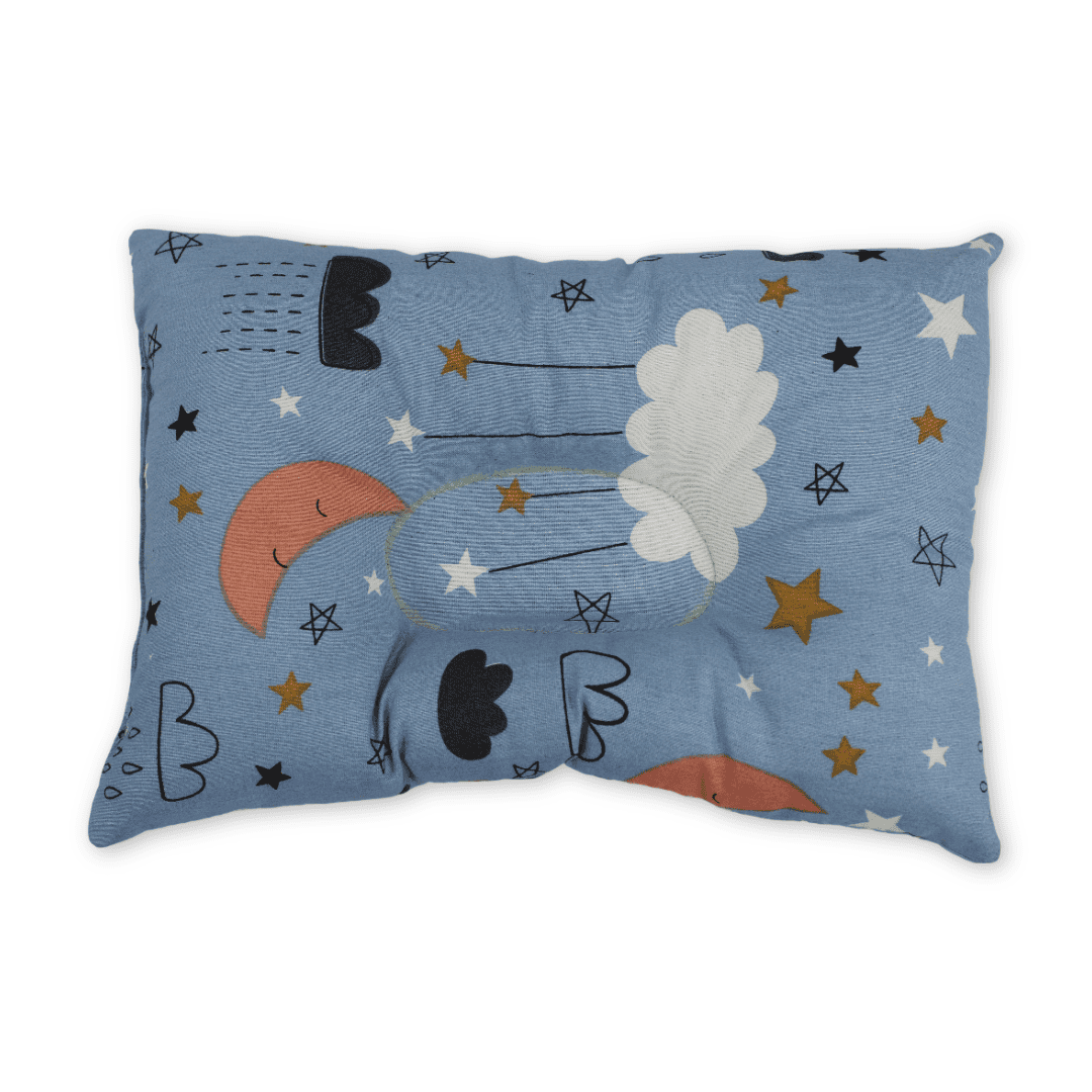 Small Pillow – Baby Blue with Cloud Print