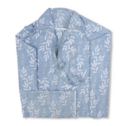 Cotton Nursing Cover – Blue with Leaves Print