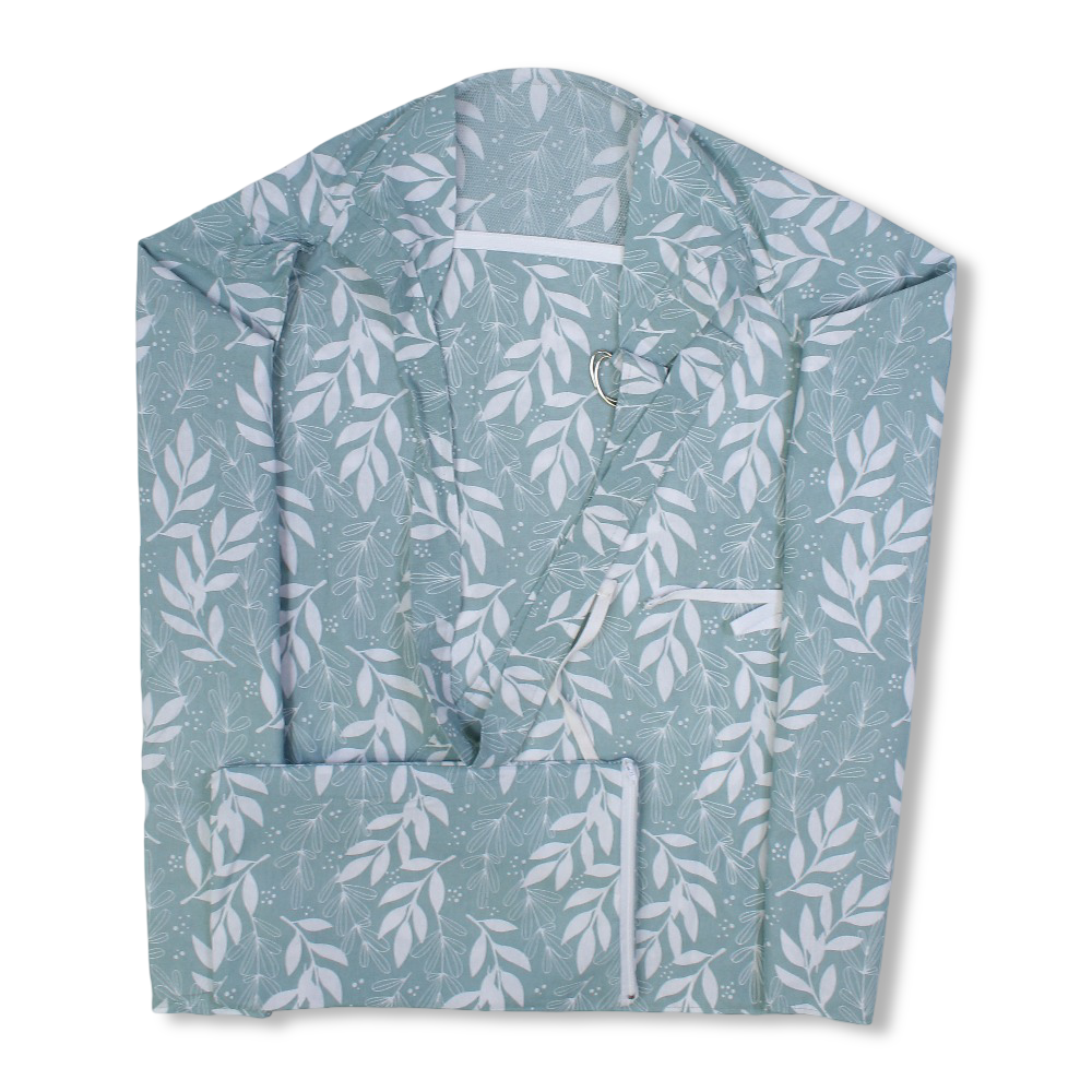 Cotton Nursing Cover – Mint with Leaves Print