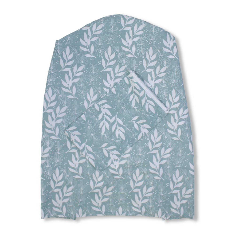 Cotton Nursing Cover – Mint with Leaves Print