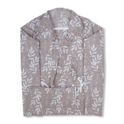 Cotton Nursing Cover – Beige with Leaves Print