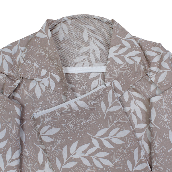 Cotton Nursing Cover – Beige with Leaves Print