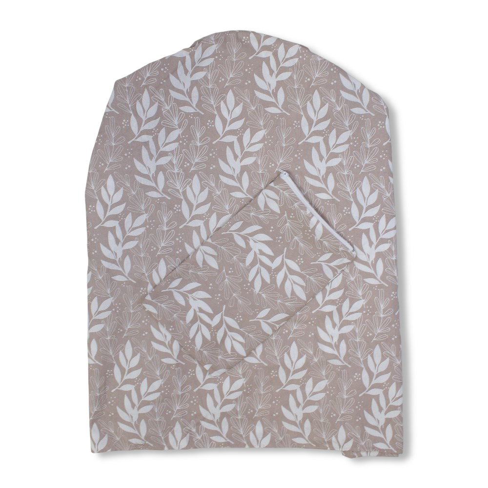 Cotton Nursing Cover – Beige with Leaves Print