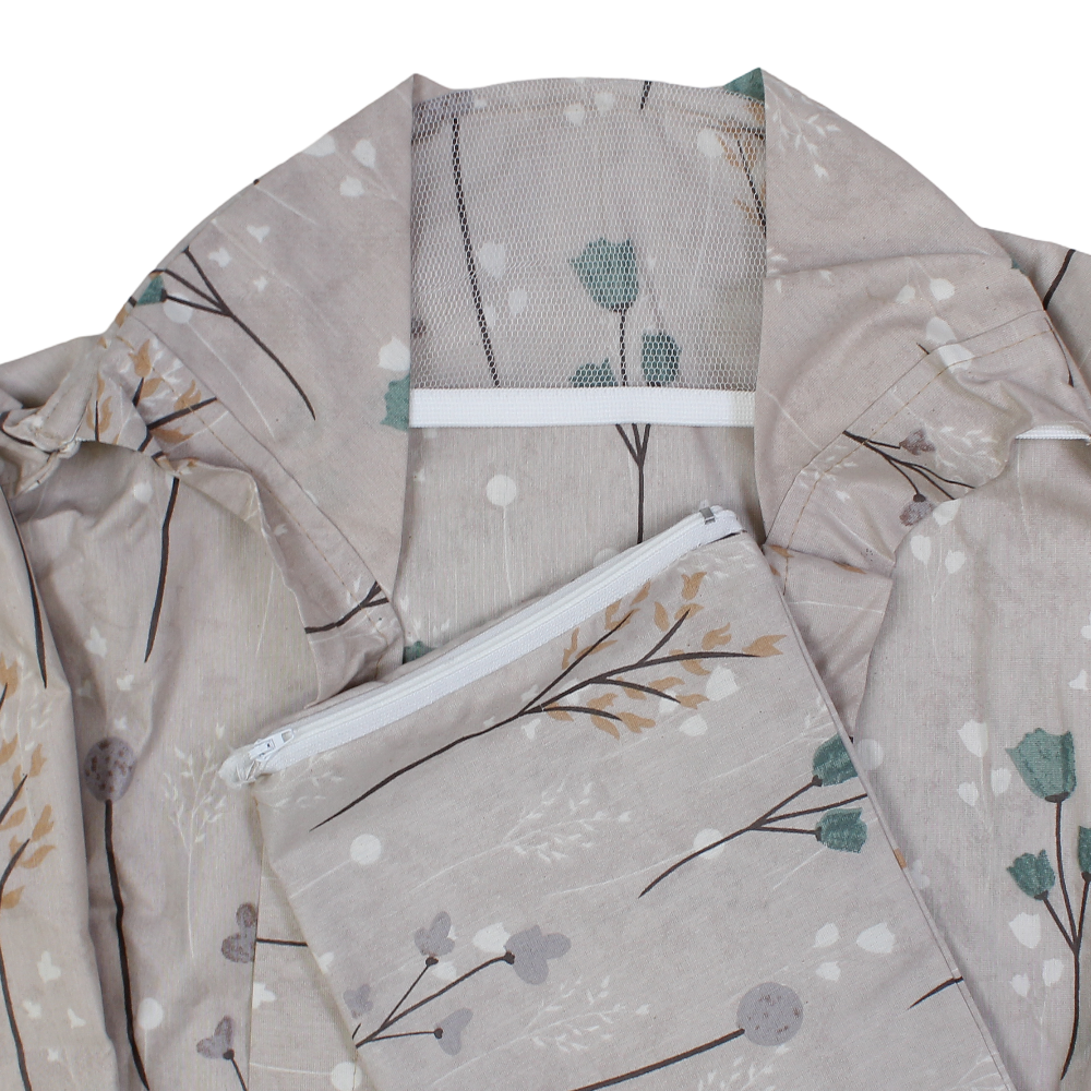 Cotton Nursing Cover – Beige with Flower Print