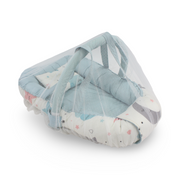 Cotton Baby Nest – Turquoise with Stars Print