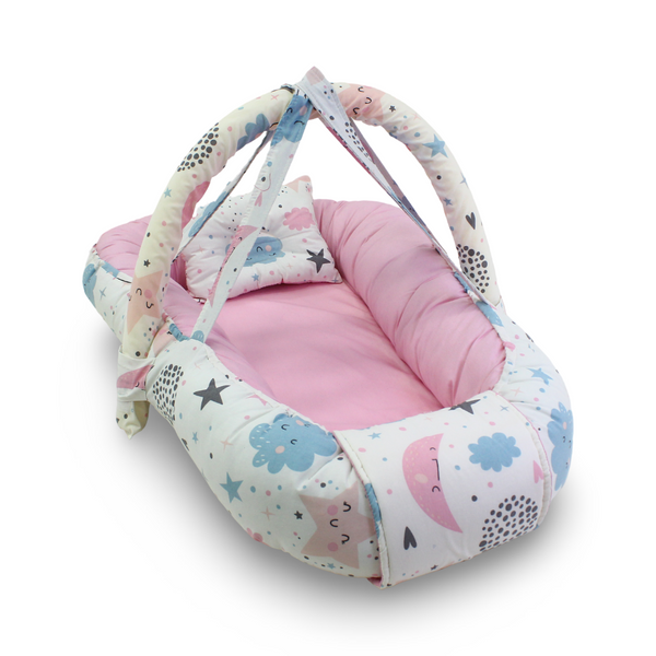 Cotton Baby Nest – Rose with Stars Print