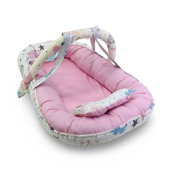 Cotton Baby Nest – Rose with Stars Print