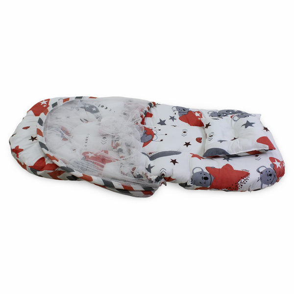 Kiddy Cotton Mosquito Net – Off-White with Koala Print
