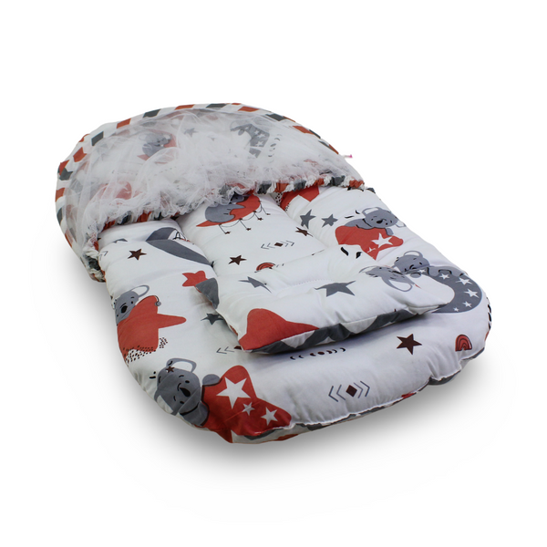 Kiddy Cotton Mosquito Net – Off-White with Koala Print