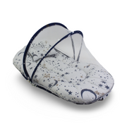 Kiddy Cotton Mosquito Net – Off-White with Stars & Moon Print