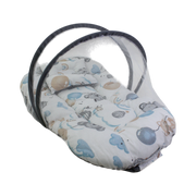 Kiddy Cotton Mosquito Net – Off-White with Elephant & Balloon Print