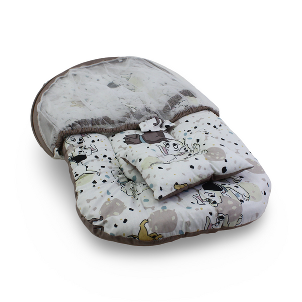 Kiddy Cotton Mosquito Net – Off-White with 101 Dalmatians Print