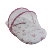 Kiddy Cotton Mosquito Net – Off-White with Crowns Print