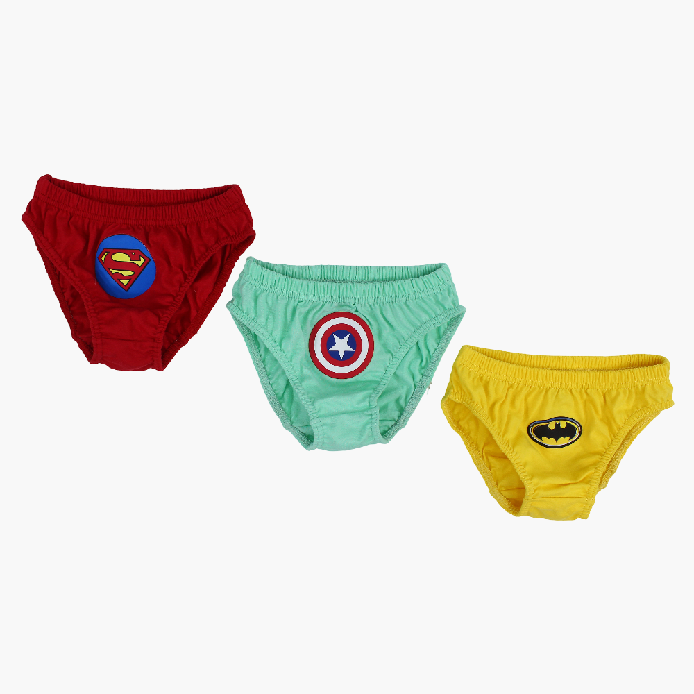 Boys Cotton Briefs – Avengers Theme (Pack of 3) - Assorted Colors
