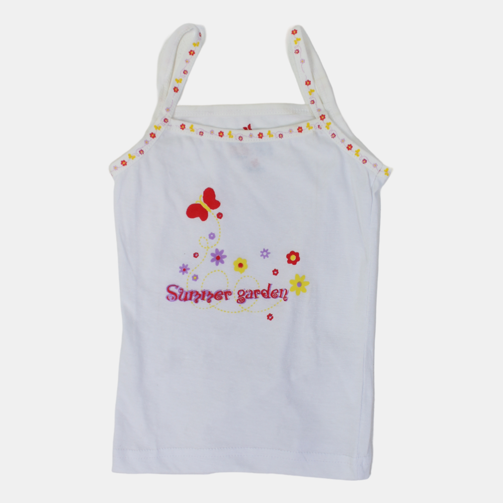 Girls Sleeveless Undershirt – White