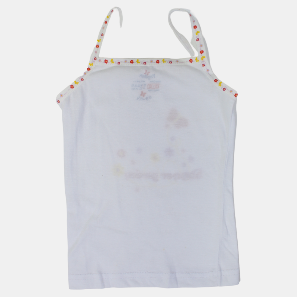 Girls Sleeveless Undershirt – White