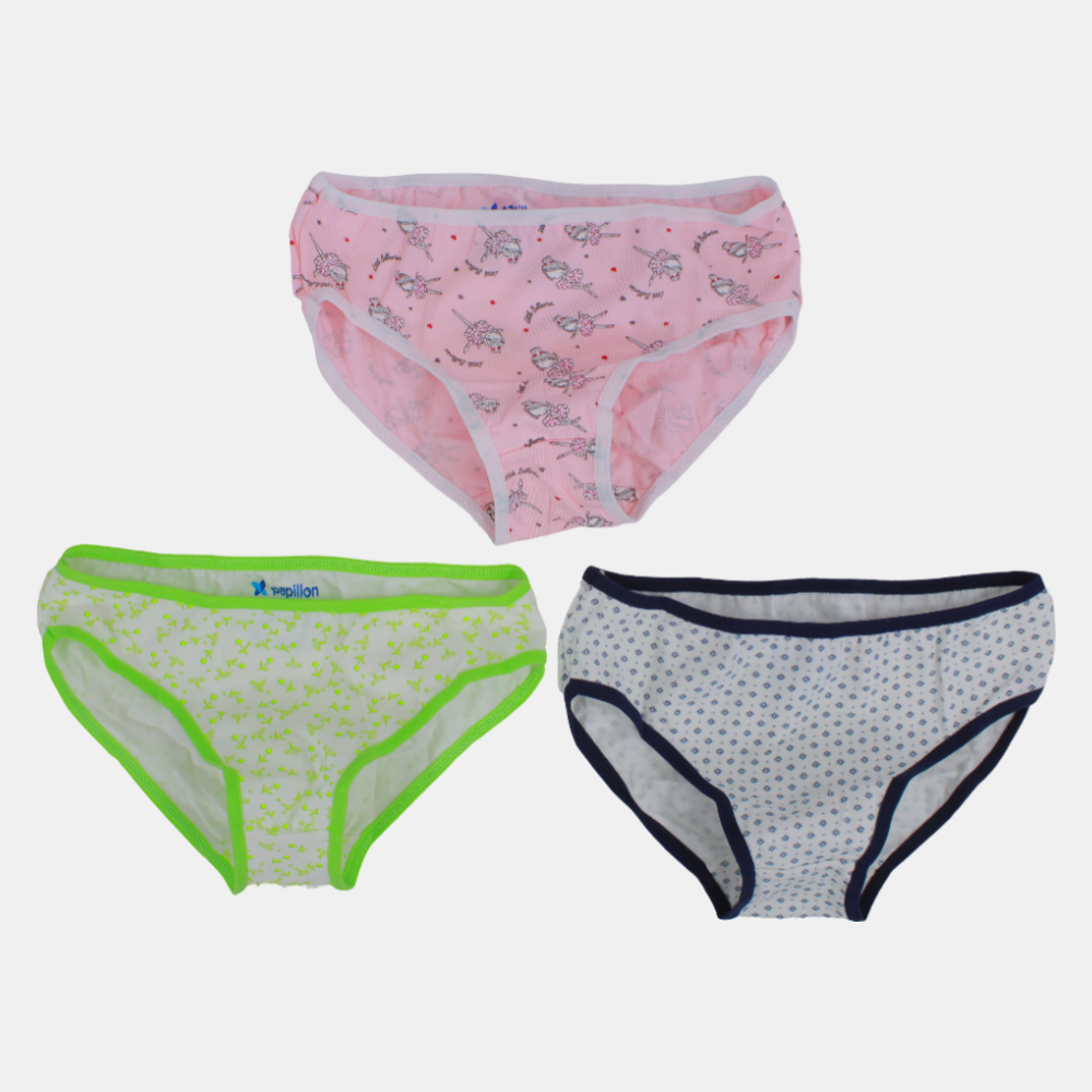 Girls Printed Panties – Pack of 3 (Assorted Prints)