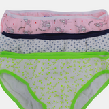 Kids Girls' Printed Panties – Pack of 3 (Assorted Prints)