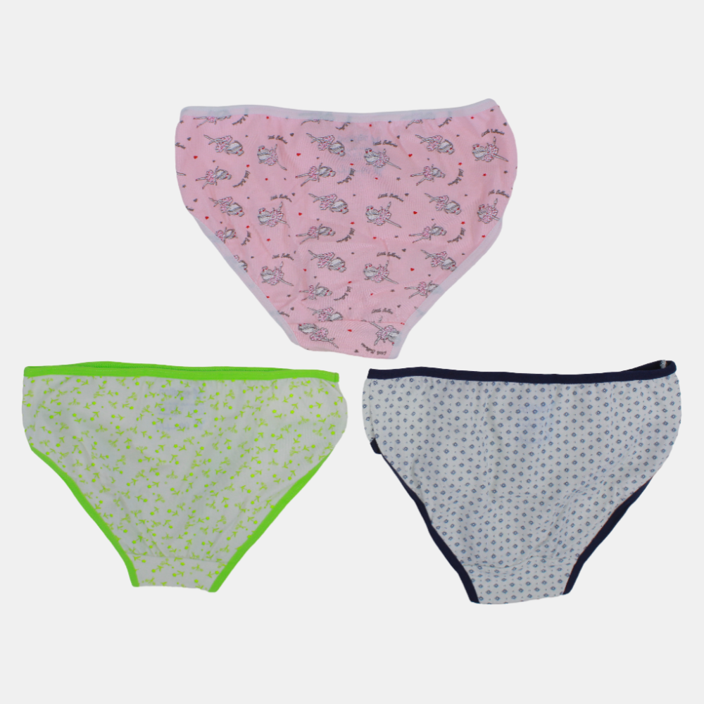Girls Printed Panties – Pack of 3 (Assorted Prints)