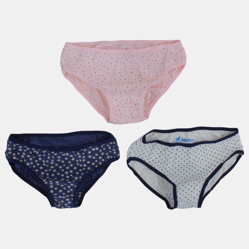 Girls Printed Panties – Pack of 3 (Assorted Prints)