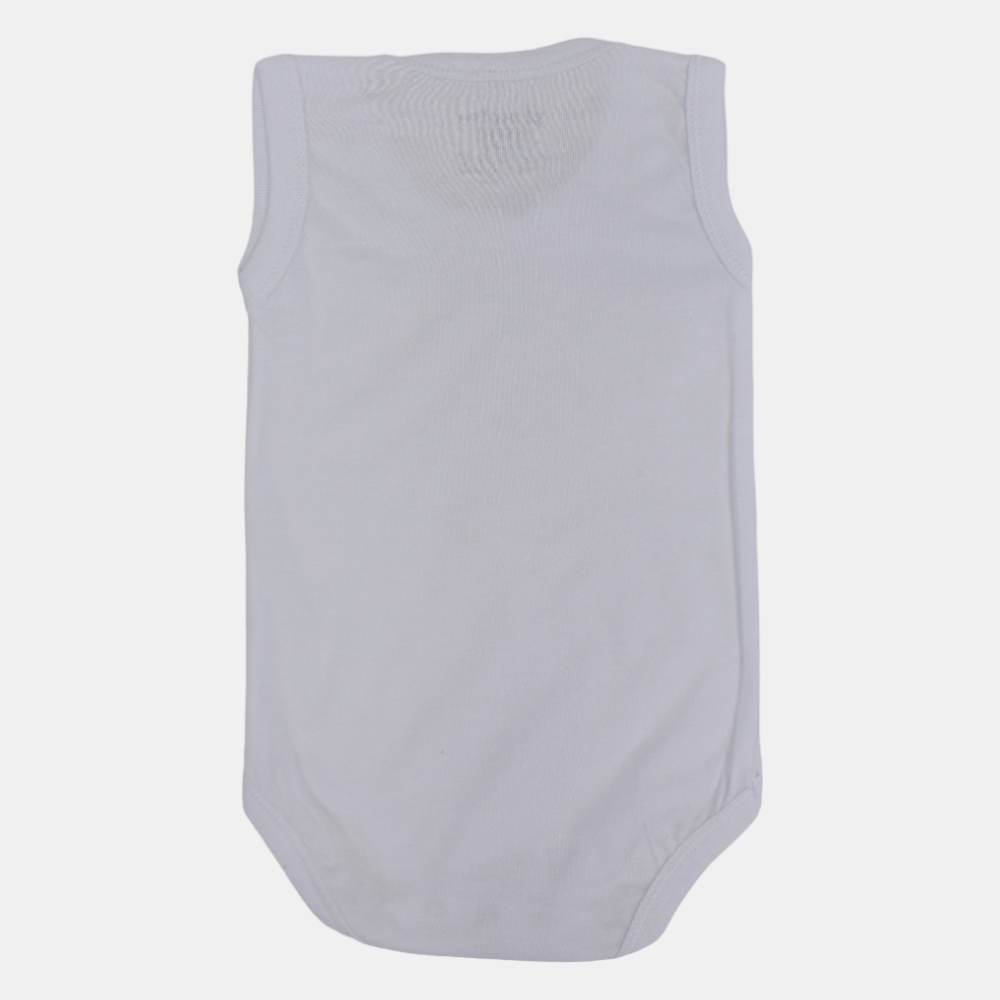 Unisex Baby White Sleeveless Underwear Bodysuit – Soft Cotton Essential