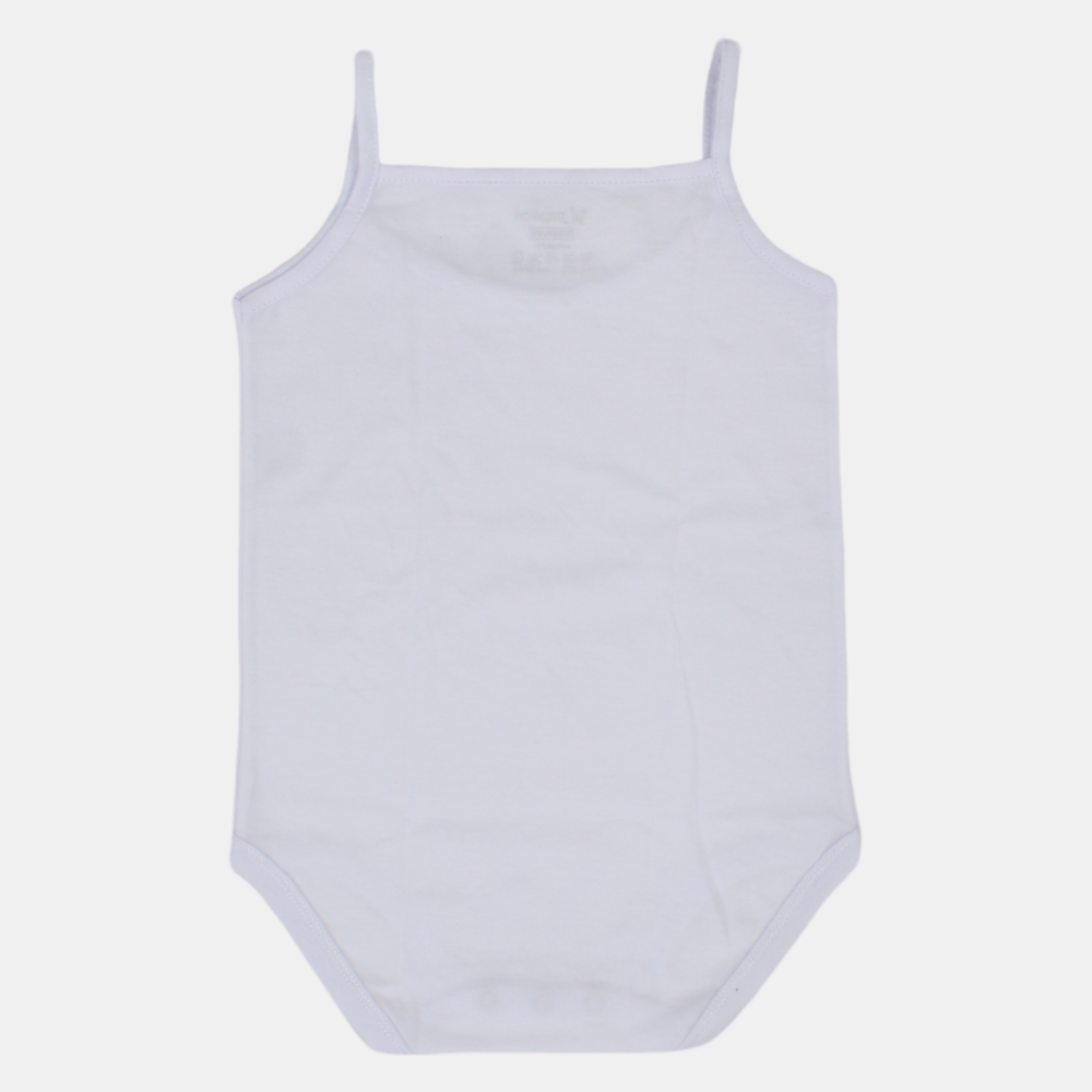 Baby Girls Underwear White Cotton  Bodysuit (Sleeveless)