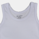 Girls Cotton Sleeveless Undershirt – White
