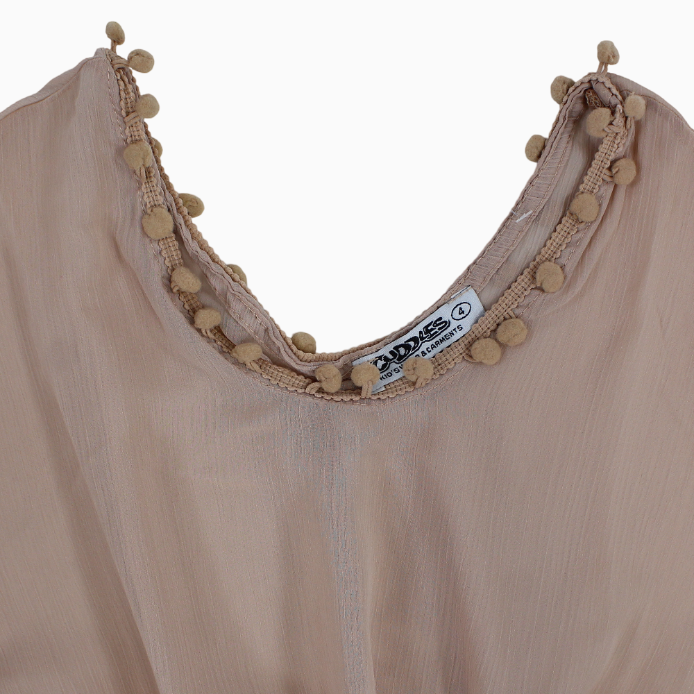 Girls Chiffon Swimwear Cover-Up – Beige