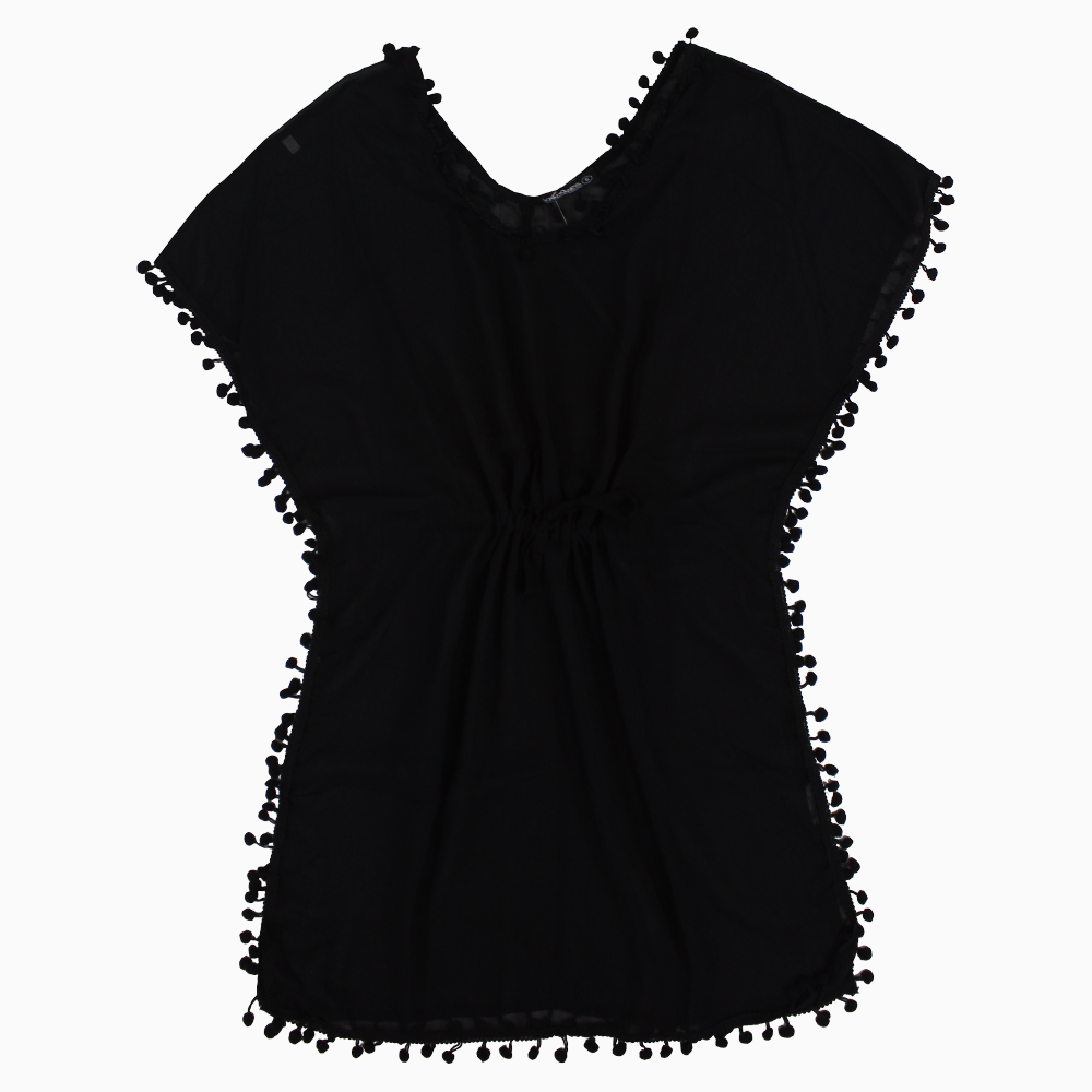 Girls Chiffon Swimwear Cover-Up – Black